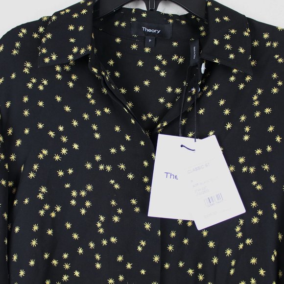 NWT Theory Classic Silk Button-Up Top Shirt - Office to Evening - Picture 6 of 12